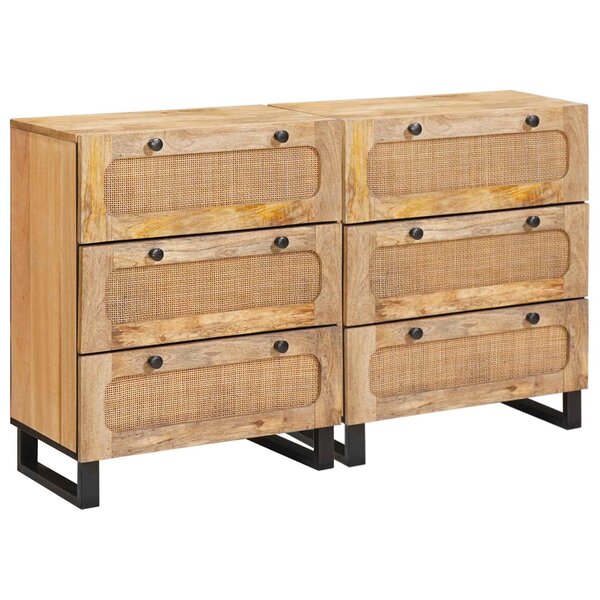 vidaXL Buffet 2 Pièces Marron 60 x 33 x 75 cm Bois de mangue massif