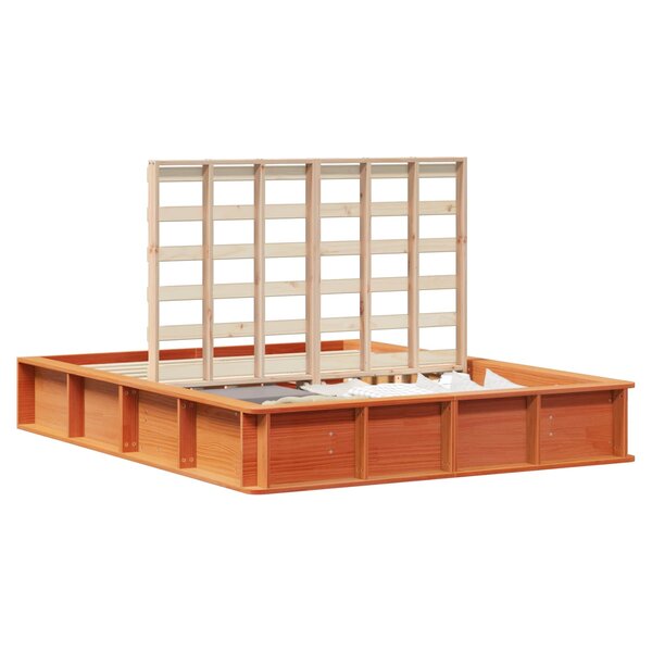 vidaXL Cadre de lit Cire marron 150 x 200 cm Bois de pin massif