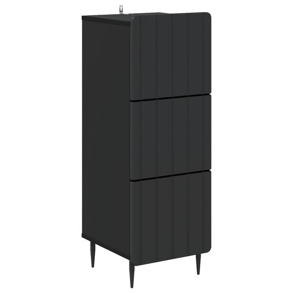 vidaXL Armoire à tiroirs 33 x 34 5 x 92 cm Bois d'ingénierie Noir