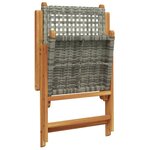 vidaXL Chaises de jardin lot de 2 gris bois massif d'acacia et rotin