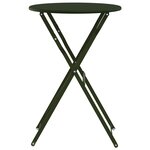 vidaXL Table Bistrot Pliable Vert Foncé Ø50x71 cm Acier Revêtu
