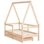 vidaXL Cadre de lit enfant avec tiroirs 70x140 cm bois de pin massif