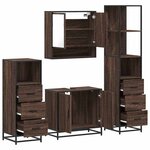 vidaXL Ensemble de meubles de salle de bain 4 Pièces chêne marron