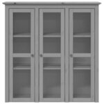 vidaXL Armoire avec portes vitrées BODO gris bois de pin massif