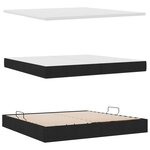 vidaXL Lit avec rangement et matelas Noir 200 x 200 cm tissu