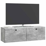 vidaXL Meuble TV mural 98 x 31 x 30 cm Gris béton Bois d'ingénierie