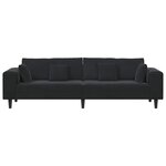 vidaXL Canapé en velours avec coussin Noir 208 cm Velours