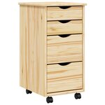 vidaXL Cabinet roulant avec bureau avec roue MOSS Vernis transparent