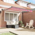 vidaXL Auvent Rétractable Rouge et Blanc 350 x 250 cm