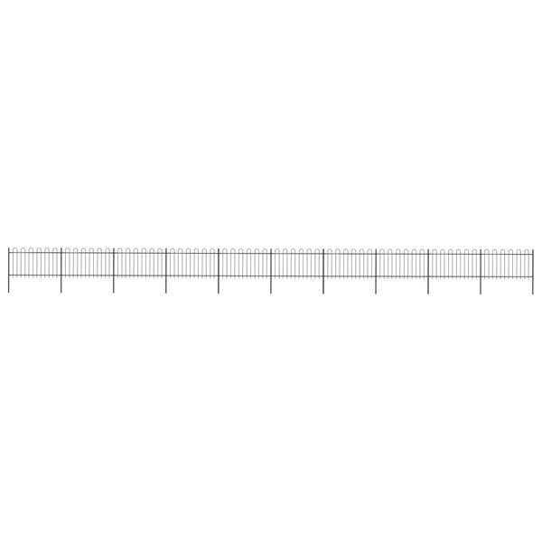 vidaXL Clôture de jardin avec dessus en cerceau Acier 17 x 1 m Noir