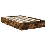 vidaXL Lit de Rangement Chêne fumé 100 x 200 cm Bois d'ingénierie