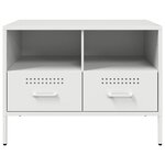 vidaXL Meuble TV blanc 68x39x50 5 cm acier