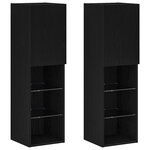 vidaXL Meuble TV 2 Pièces Noir 30.5 x 30 x 102 cm Bois d'ingénierie