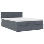 vidaXL Cadre de lit ottoman avec matelas gris foncé 140x190 cm velours