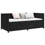 vidaXL Lit de jour sans matelas noir 90x200 cm bois de pin massif