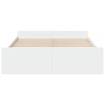 vidaXL Cadre de lit avec tiroirs blanc 150x200 cm bois d'ingénierie