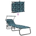 vidaXL Chauffe-soleils pliants 2 Pièces avec impression de feuilles 600D Tissu Oxford
