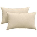 vidaXL Coussins de canapé 2 pc tissu Crème 50 x 30 cm
