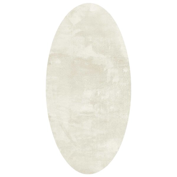 vidaXL Tapis de surface ovale HUARTE Crème 100 x 200 cm 100  Polyester