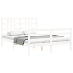 vidaXL Cadre de lit sans matelas blanc bois de pin massif
