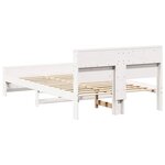 vidaXL Cadre de lit Blanc 135 x 190 cm Bois massif en pin