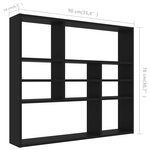 vidaXL Étagère murale Noir 90x16x78 cm Bois d’ingénierie