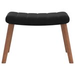 vidaXL Chaise de relaxation avec repose-pied Noir Velours