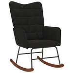 vidaXL Chaise à bascule avec repose-pied noir velours