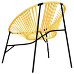 vidaXL Lot de 3 Chaise de jardin noir et jaune résine tressée