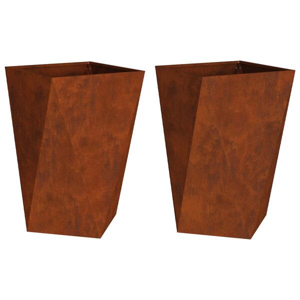 vidaXL Jardinière 2 Pièces Rouillé 50 x 50 x 75 cm