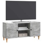vidaXL Meuble TV Gris béton 102 x 34 5 x 50 cm Bois d'ingénierie