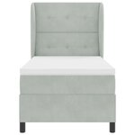 vidaXL Lit à ressorts avec matelas gris clair 100x200 cm en velours