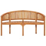 vidaXL Banc de jardin en forme de banane 151 cm Teck solide