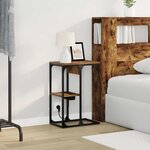 vidaXL Table de chevet Chêne fumé 41.5 x 26 x 60.5 cm