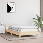 vidaXL Cadre de lit avec tête de lit Crème 90x190 cm Tissu