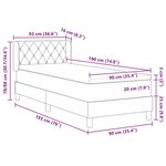 Lit à ressorts box avec matelas gris foncé 90x190 cm en velours