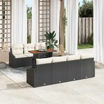 vidaXL Ensemble de salle à manger pour jardin avec coussin Noir  Crème