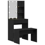 vidaXL Ensemble de Coiffeuse avec tiroir Chêne noir 60 x 40 x 140 cm