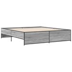 vidaXL Cadre de lit sonoma gris 180x200 cm bois d'ingénierie et métal