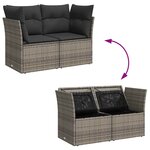 vidaXL Canapé de jardin 2 places avec coussins gris résine tressée