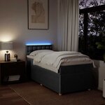 vidaXL Sommier à lattes de lit et matelas Gris foncé 90x190 cm Tissu