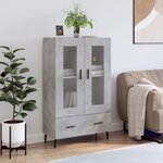 vidaXL Buffet haut gris béton 69 5x31x115 cm bois d'ingénierie