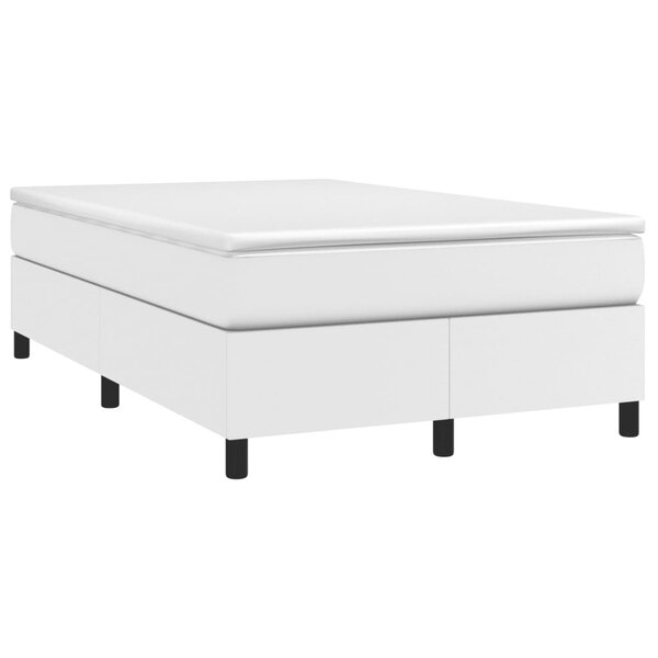 vidaXL Sommier à lattes de lit avec matelas blanc 120x190cm similicuir