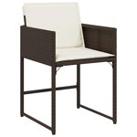 vidaXL Ensemble à manger de jardin avec coussins 15 Pièces marron rotin