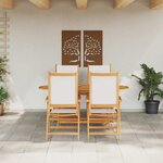 vidaXL Ensemble de salle à manger pour jardin Pliant 5 Pièces Blanc crème