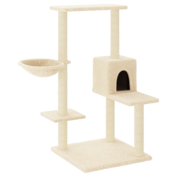 vidaXL Arbre à chat avec griffoirs en sisal Crème 95 cm
