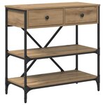 vidaXL Table console avec tiroir chêne artisanal Bois d'ingénierie