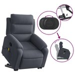vidaXL Fauteuil de massage inclinable Gris foncé Velours