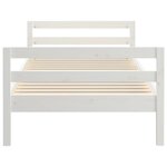 vidaXL Cadre de lit Blanc 90x200 cm Bois de pin massif