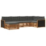 vidaXL Ensemble de canapés d'extérieur 6 Pièces Naturel et Anthracite